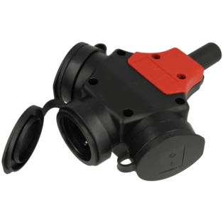 PCE Taurus 3-way safety connector with protective earth rubber with hinged lid