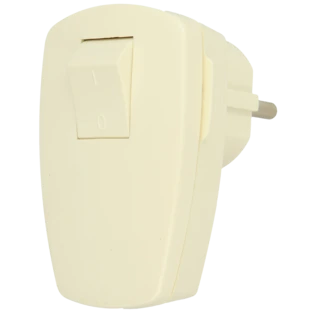 Safety contact angled plug with switch 16 A, cream-white