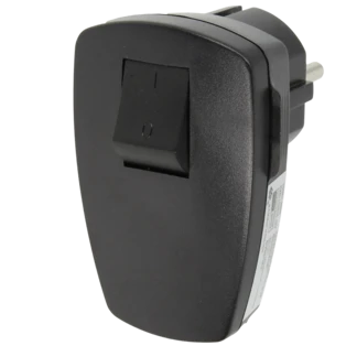 Safety contact angled plug with switch 16 A, black