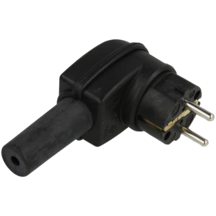 Fiche coud&eacute;e caoutchouc noir