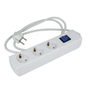 UNOversal stekkerdoos 3-voudig wit met schakelaar