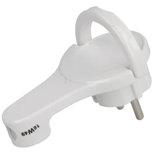 Extra-flat right-angle plug earthing contact white
