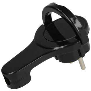 Extra-flat right-angle plug earthing contact black