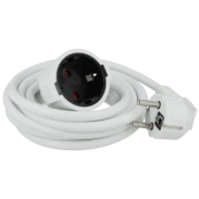 Extension cable with earthing contact 3 m shuttered white