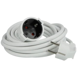 Extension cable with earthing contact 5 m shuttered white