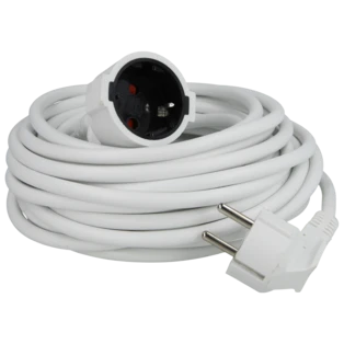 Extension cable with earthing contact 10 m shuttered white