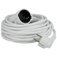 Extension cable with earthing contact 10 m shuttered white