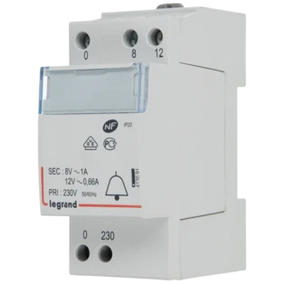 Trasformatore 12/8V 1/0,66 A per suonerie e ronzi