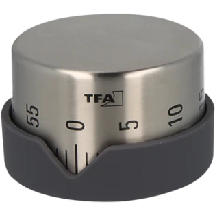 Kitchen-timer,anth., 60 min., st. steel housing, met. wind-up-mechanism, &Oslash;70mm