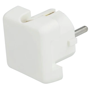 Veiligheidscontact platte stekker/haaks wit