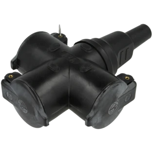 Solid rubber 3-way coupling black