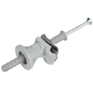 Staffa portafilo DEHNfix&reg; inox grigio plastica Td 6-10 mm alto 30 mm tassello