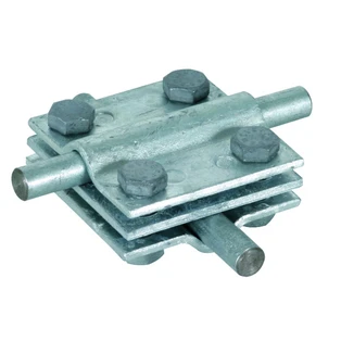 Cross unit St/tZn for pipe &Oslash;8-10/8-10mm pipe &Oslash;8-10/Fl 30mm-Fl 30/30mm with plate