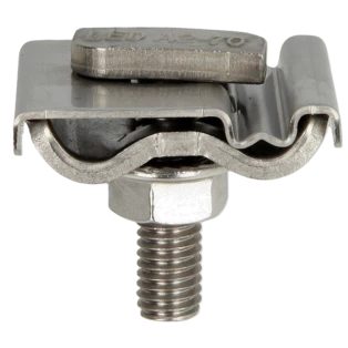 Morsetto per messa a terra UNI inox &Oslash; tubo 8-10 mm