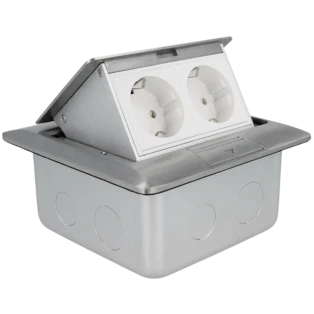 Presa da incasso ghisa d'alluminio 2 prese con contatto di terra