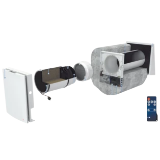 Single-room air handling unit with heat recovery 50m&sup3;/h output