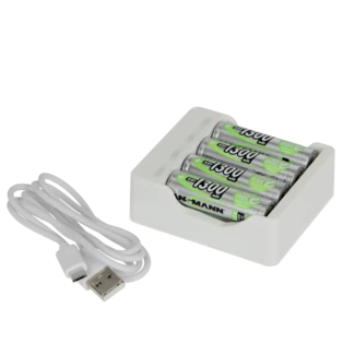 Battery charger for 4 Mignon or Micro NiMH batteries