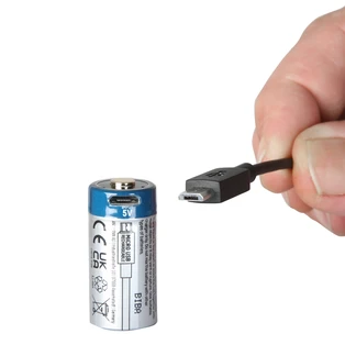 Special Li-ion battery 16340 with 850 mAh and micro USB port