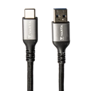 USB A data and charging cable with USB C connector