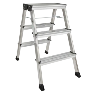 Aluminium double folding step roll/stop function 2 x 3 steps