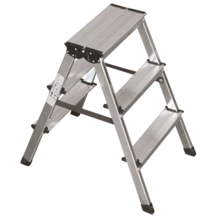 Aluminium double-sided step ladder 2 x 3 steps