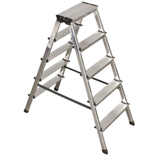 Aluminium dubbele trap 2 x 5 treden