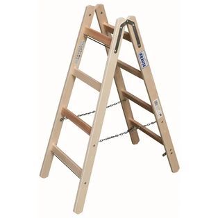 Houten dubbele trap 2 x 4 treden