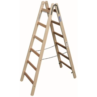 Holz Sprossen-Doppelleiter 2 x 6 Sprossen