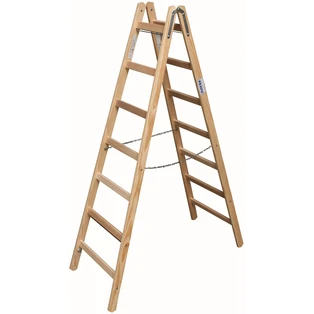 Houten dubbele trap 2 x 7 treden