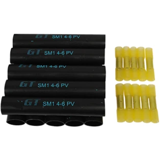 Straight-through joints with insulated compression ferrules for photovoltaic systems
