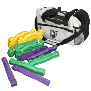 Round sling set 10 pieces 3 lengths with bag