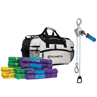 Pacchetto imbracatura tonda con mini paranco a leva in borsa sportiva