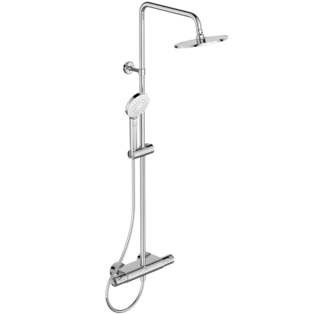 Ceratherm T50 shower system exposed with shower shelf