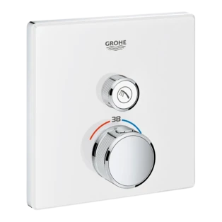 Grohtherm SmartControl Thermostaat met 1 afsluiter moon white haaks