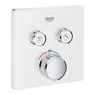 Grohtherm SmartControl Thermostaat met 2 afsluiters moon white haaks