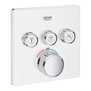 Grohtherm SmartControl Thermostaat met 3 afsluiters moon white haaks