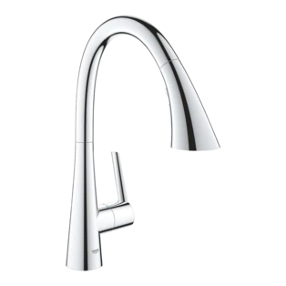 Mitigeur d'&eacute;vier Zedra avec douchette extractible Dual chrom&eacute;