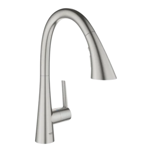 Mitigeur d'&eacute;vier Zedra avec douchette extractible supersteel