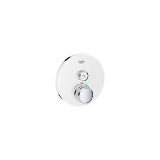 Grohtherm SmartControl Thermostat with one shut-off valve moon white round