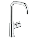 Red Mono faucet with U-spout chrome Swiss type