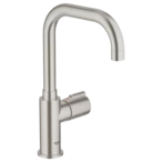 Red Mono faucet with U-spout supersteel Swiss type