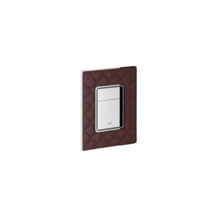 GROHE flush actuation plate Skate Cosmopolitan quilted leather, Tanin red