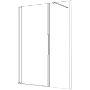 Porta battente e partizione p.nicchia, sini.Koralle myDay NPWWA L 160,vetro sic