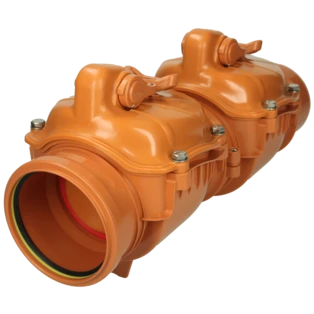 Dubbele terugslagklep DN160 met handmatige vergrendeling