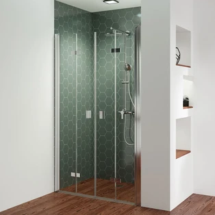 Hinged folding door 4-part for niche 1,400 mm