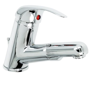 Miscelatore lavabo Mix con soffione PRESSIONE BASSA, cromato, con piletta