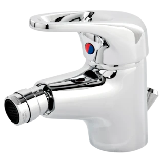 Mitigeur de bidet Life chrom&eacute;, avec garniture d&acute;&eacute;coulement