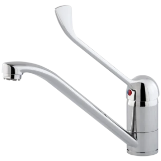 Single lever sink mixer Medi - chrome LOW PRESSURE, swivel spout