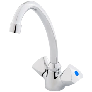 Two-handle sink mixer swivelling