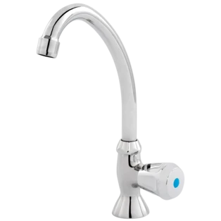 Pivoting pillar tap with canopy handle